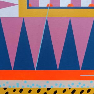 COMPOSITION with BLUE AND LILAC